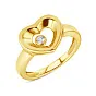 Золотое кольцо «Сердце» с фианитом (арт. 154525ж)