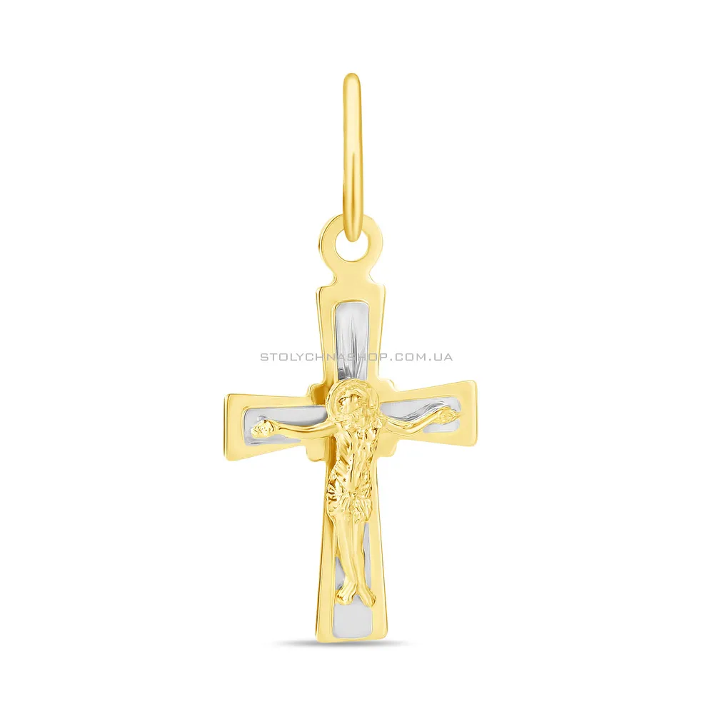 Хрестик з комбінованого золота (арт. 527900ж) - цена