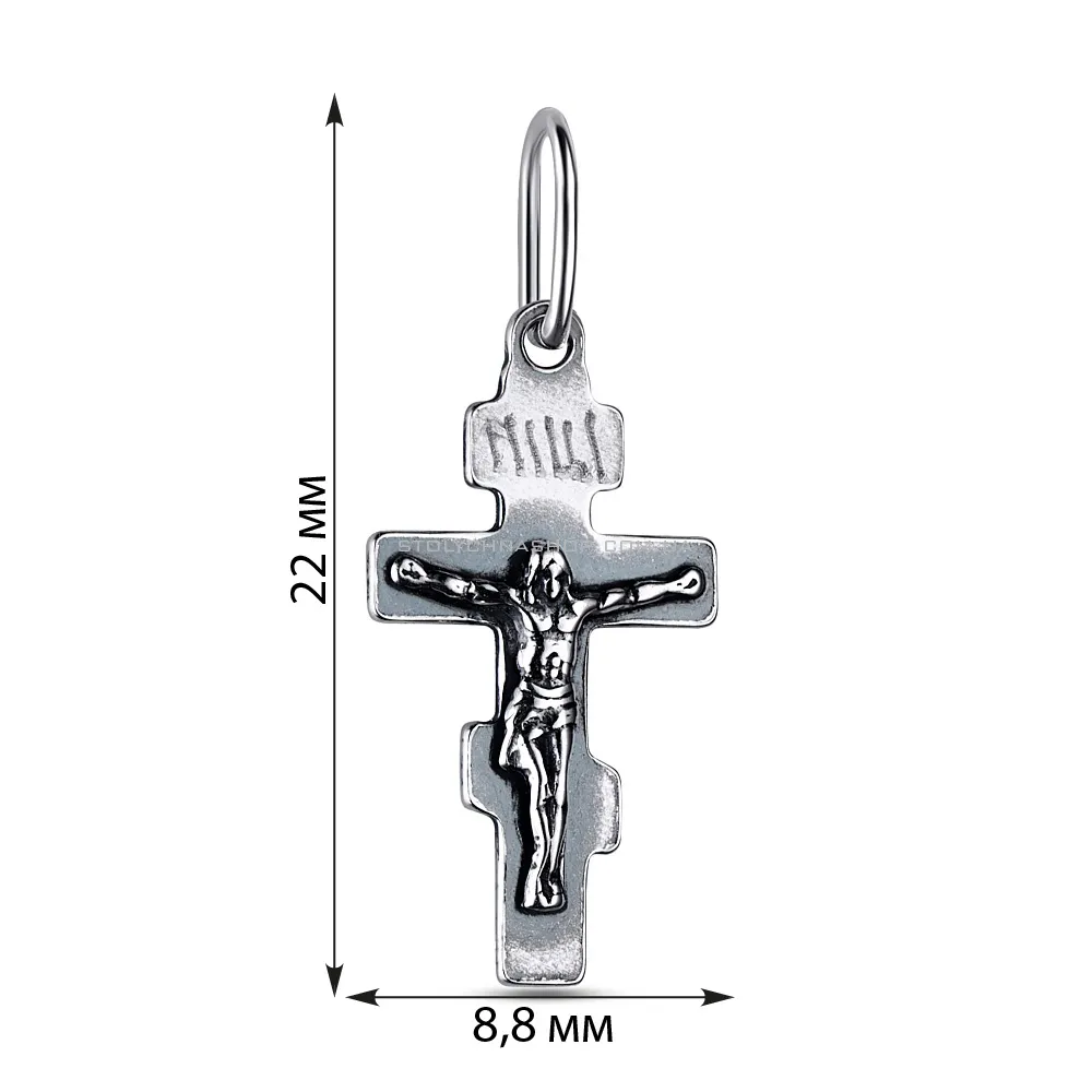 Серебряный нательный крестик с распятием (арт. 7904/37813-ч) - 3 - цена