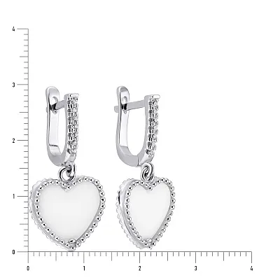 Срібні сережки  «Серденька» з оніксом (арт. 7502/3220об)