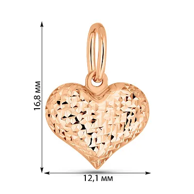 Кулон з червоного золота Сердечко  (арт. 424825)