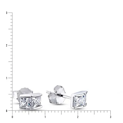 Срібні сережки пусети з фіанітами (арт. 7518/5133)