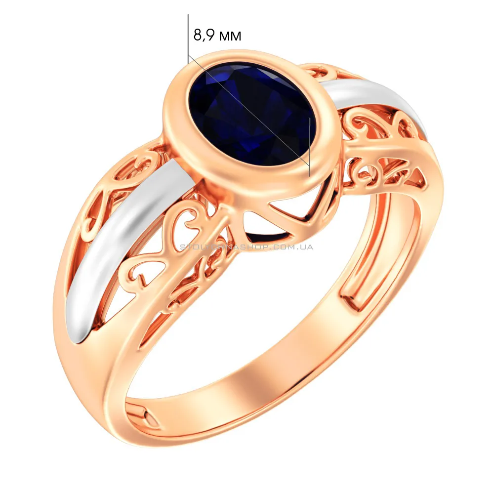 Золотое кольцо с сапфиром (арт. 141010Пс)