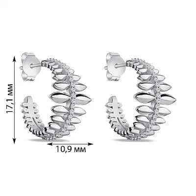 Сережки срібні з доріжкою з фіанітів  (арт. 7518/6161)