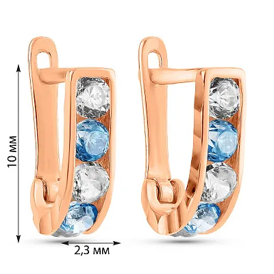Дитячі золоті сережки з фіанітами (арт. 109516г)