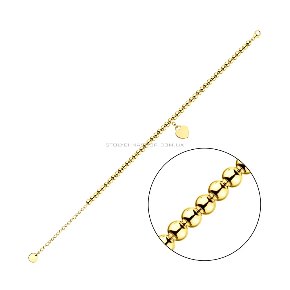 Серебряный браслет с желтым родированием (арт. 7509/3731ж) - цена