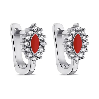 Серебряные детские серьги с фианитами (арт. 7502/2735ек)