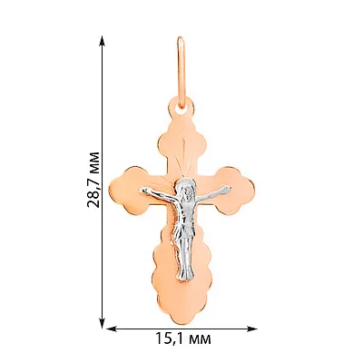 Золотий натільний хрестик з розп'яттям (арт. 514600)
