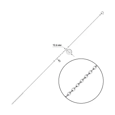 Браслет на ногу из серебра без камней (арт. 7509/4457н)