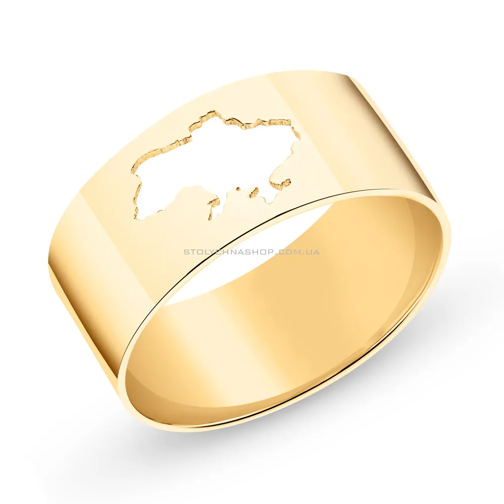 Широкое кольцо "Моя Украина" из желтого золота (арт. 140957ж)