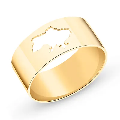 Широкое кольцо &quot;Моя Украина&quot; из желтого золота (арт. 140957ж)