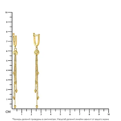 Сережки-підвіски з жовтого золота  (арт. 108711ж)