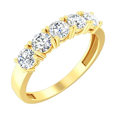 Золотое кольцо с фианитами (арт. 141049ж)