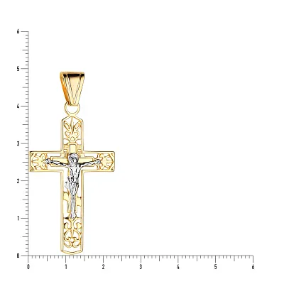 Золотой нательный крестик с распятием  (арт. 501514ж)