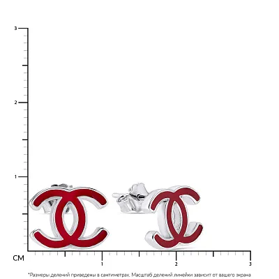 Срібні сережки пусети з емаллю (арт. 7518/5477ек)