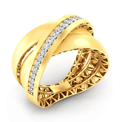 Золотое кольцо с фианитами (арт. 140010ж)