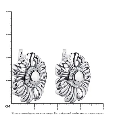 Серебряные серьги «Цветы» с фианитами (арт. 7902/1112817)