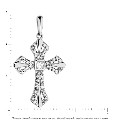 Золотой декоративный крестик с фианитами (арт. 422045б)