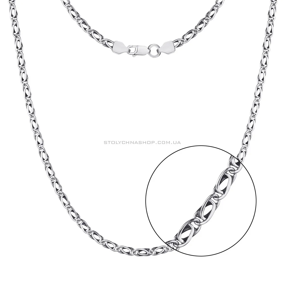 Срібне кольє-ланцюжок плетіння Фантазійне (арт. 7908/1045-ч) - цена
