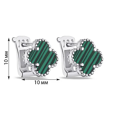 Сережки зі срібла з малахітом (арт. 7502/3929/10млх)