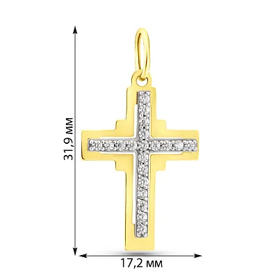 Золотой крестик с фианитами (арт. 500132жб)