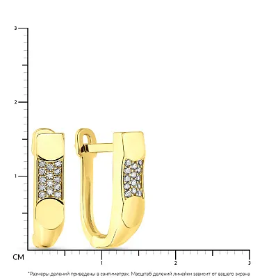 Серьги из желтого золота с фианитами (арт. 106236ж)