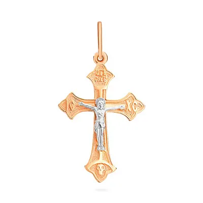 Золотой нательный крестик с распятием  (арт. 501592)