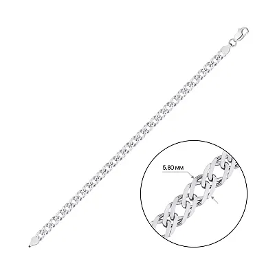 Ланцюговий браслет зі срібла плетіння Подвійний ромб  (арт. 0313108)