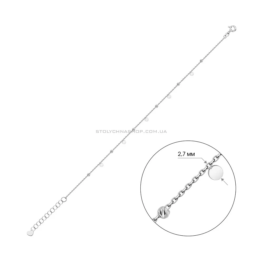 Браслет з білого золота  (арт. 326718б) - 3 - цена
