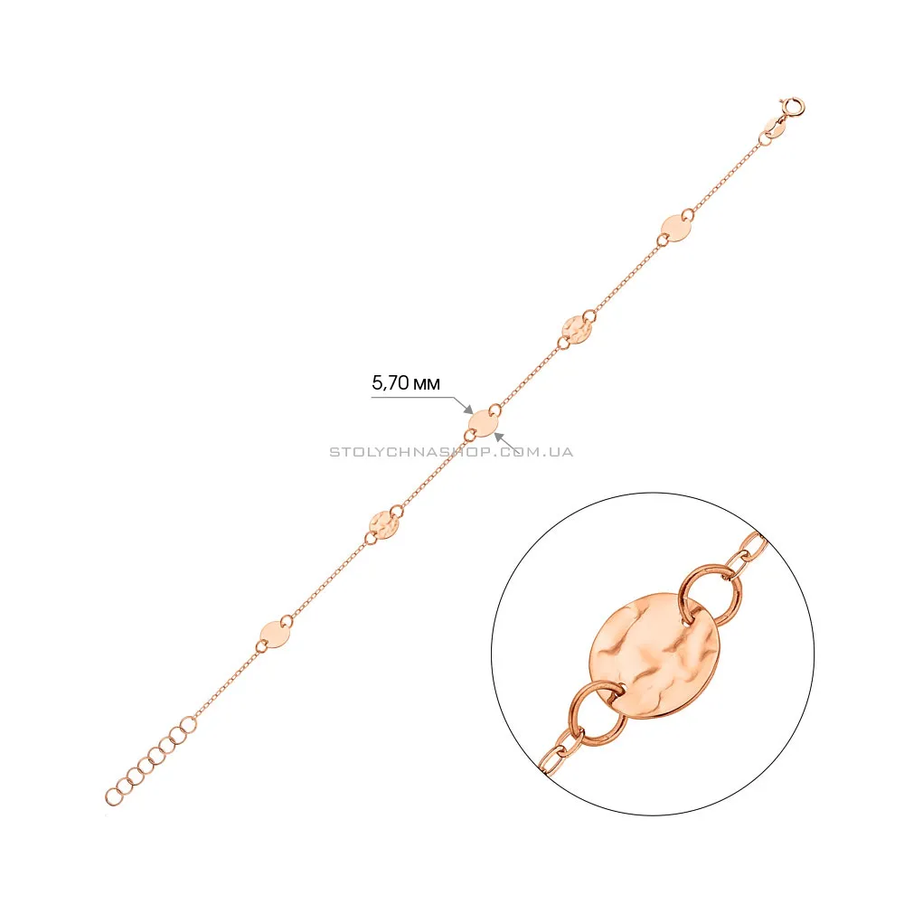 Браслет з червоного золота з різними монетами  (арт. 325646/6) - 3 - цена