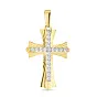 Крестик из желтого золота с фианитами (арт. 443852ж)