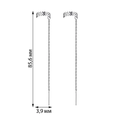 Длинные сережки-протяжки из серебра (арт. 7502/20305р)