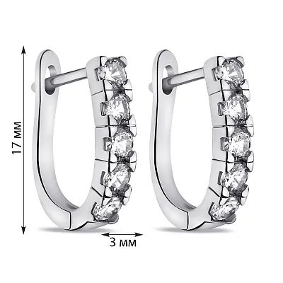 Сережки із серебра з фіанітами (арт. 7502/9468)
