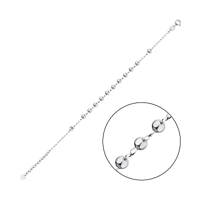 Срібний браслет з кульками  (арт. 7509/2757)