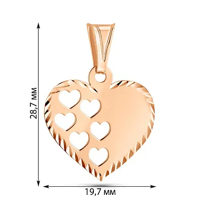 Золотий кулон Сердечко  (арт. 424924/2)
