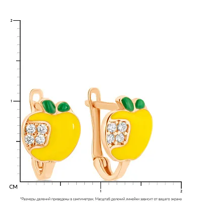 Детские золотые серьги «Яблоко» (арт. 103209еж)