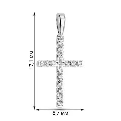 Золотий хрестик з діамантами (арт. П341666005б)
