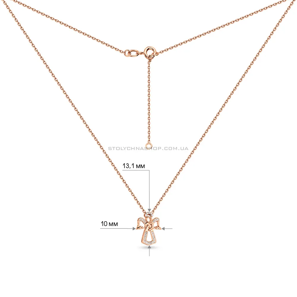 Золоте кольє Янгол з діамантами  (арт. Ц011379005/2) - 3 - цена