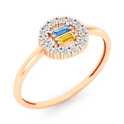 Золотое кольцо с фианитами  (арт. 141241гж)