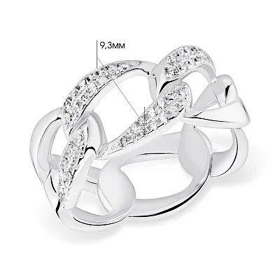 Широкое серебряное кольцо Trendy Style с фианитами  (арт. 7501/5553)