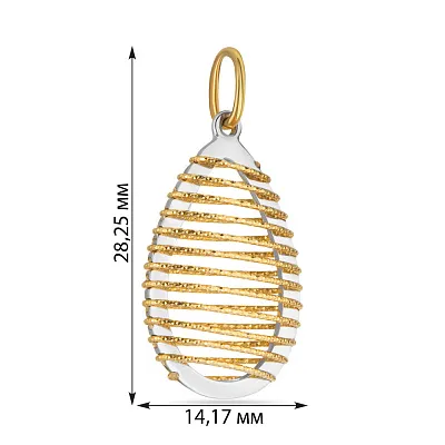 Золота підвіска в комбінованому кольорі металу (арт. 421465ж)