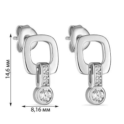 Срібні сережки-пусети з фіанітами (арт. 7518/5611)
