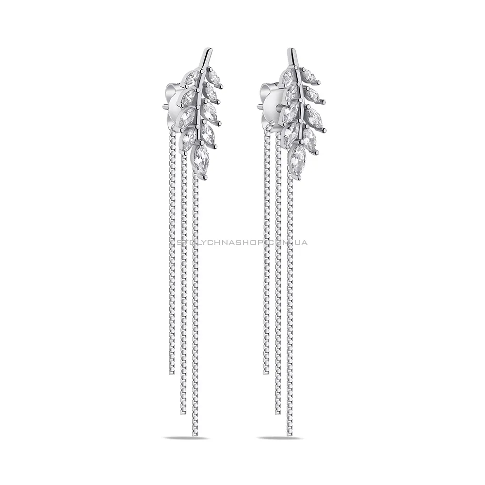 Срібні сережки з фіанітами (арт. 7518/6813) - цена