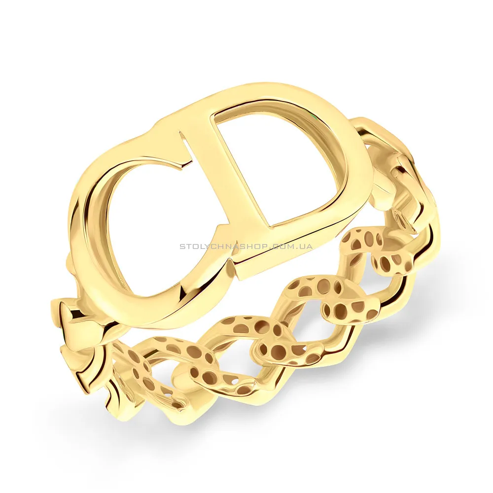 Золотое кольцо в желтом цвете металла (арт. 155329ж)