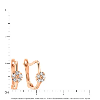 Золотые серьги с фианитами  (арт. 108831)