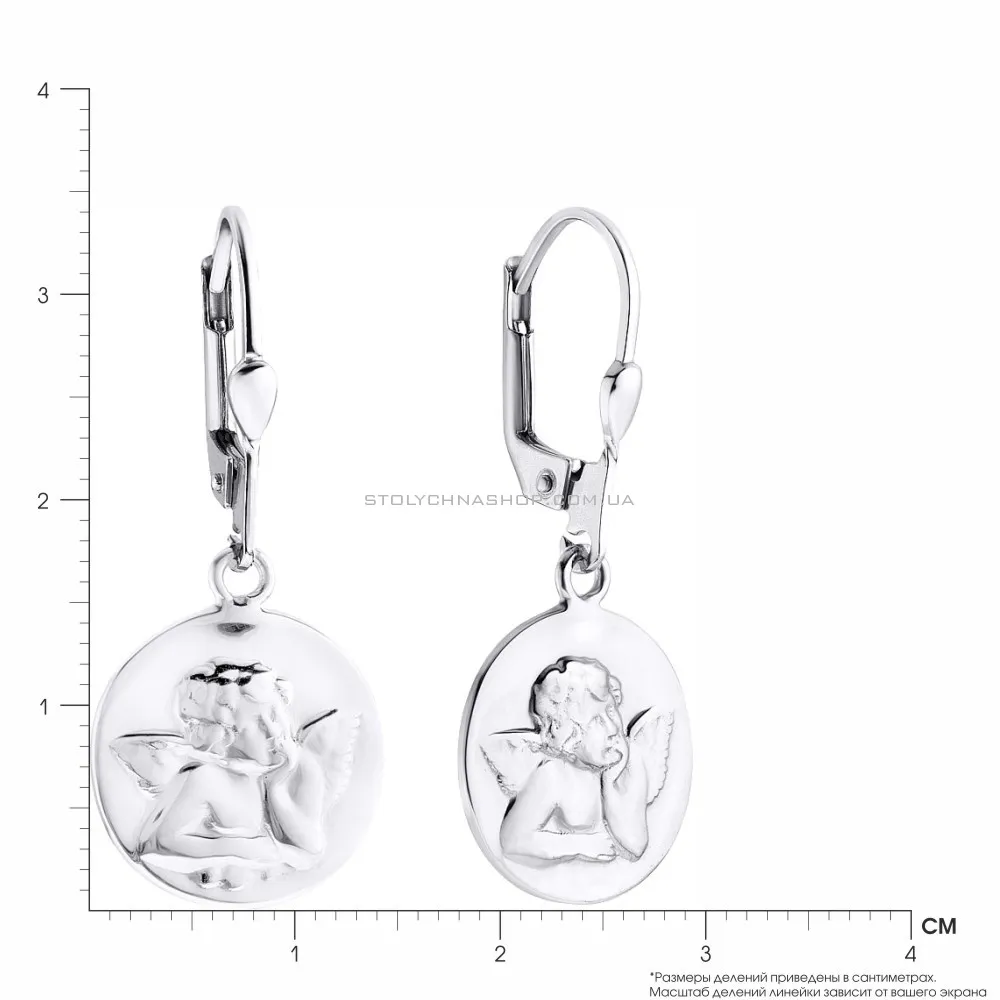 Серебряные серьги подвески «Ангелы»  (арт. 7502/3400) - 2 - цена