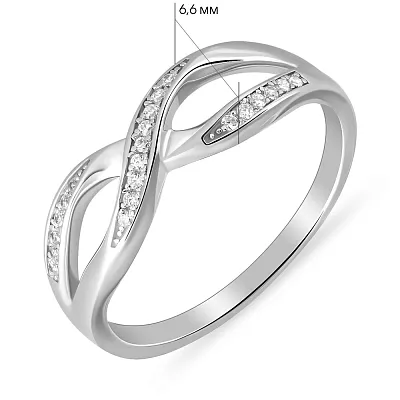 Серебряное кольцо «Бесконечность» с фианитами (арт. 7501/4845)