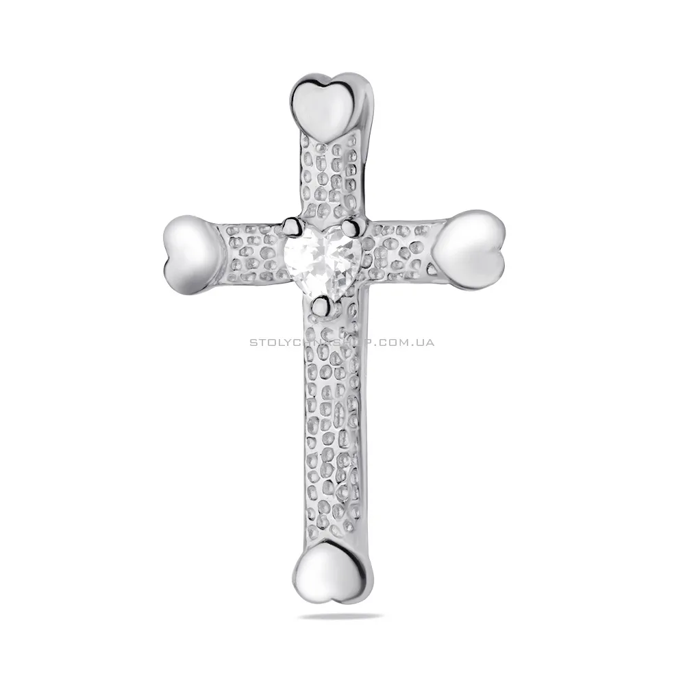 Хрестик зі срібла з фіанітами (арт. 05031687) - цена