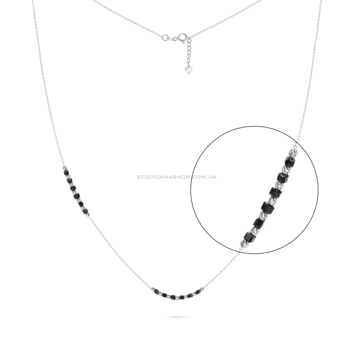 Срібне кольє з оніксом (арт. 7507/971о)