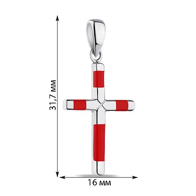 Хрестик зі срібла з емаллю (арт. 7503/3857ек)